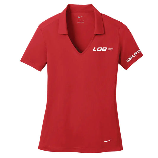Polo Nike Dri-FIT en maille verticale pour femme (rouge)
