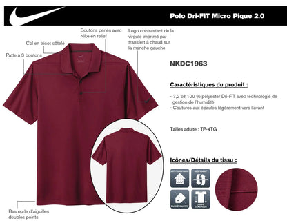 Polo Nike Dri-FIT micro pique 2.0 (Rouge université)