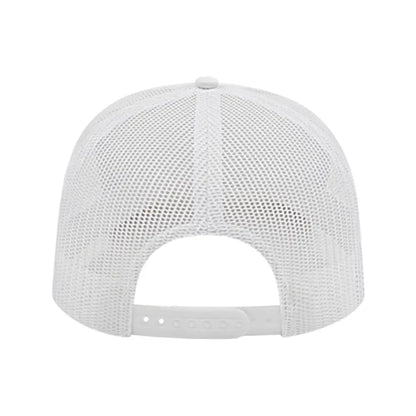 Casquette arrière en maille poly/coton pour adultes (blanche)