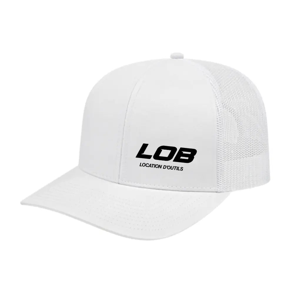 Casquette arrière en maille poly/coton pour adultes (blanche)
