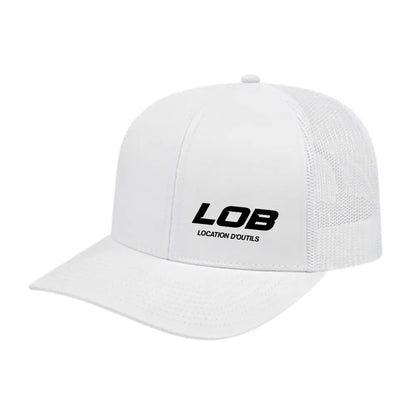 Casquette arrière en maille poly/coton pour adultes (blanche)