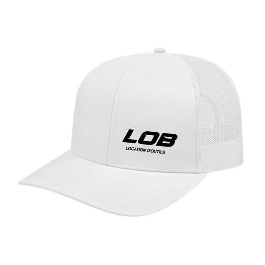 Casquette arrière en maille poly/coton pour adultes (blanche)